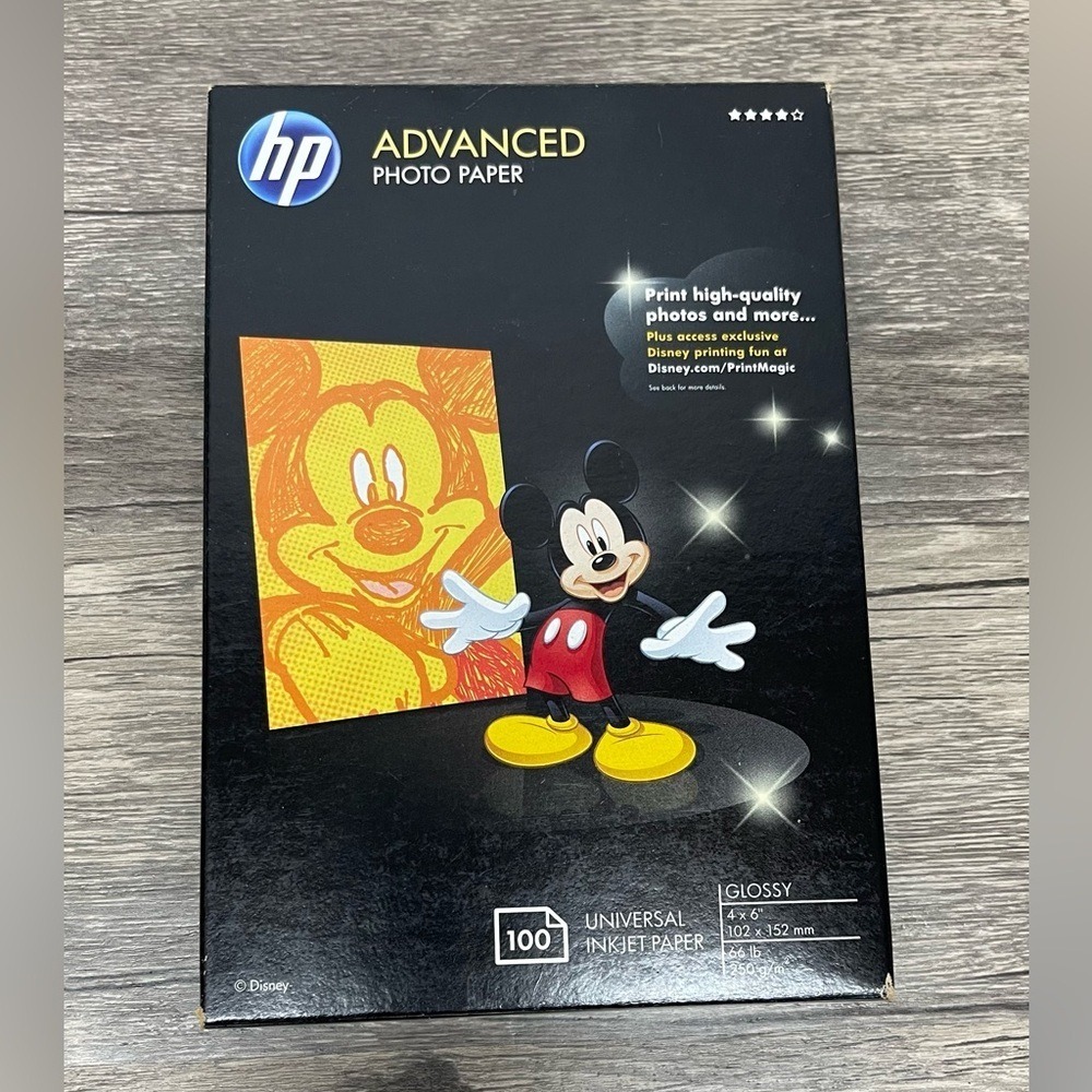 HP Advanced Photo Paper Glossy Q6638A 4x6 100 Sheets Disney Mickey Mouse‎ 2010